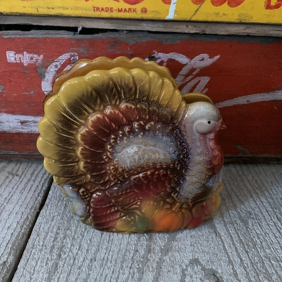 Vintage Stoneware, Turkey Napkin Holder - Picture 2 of 7